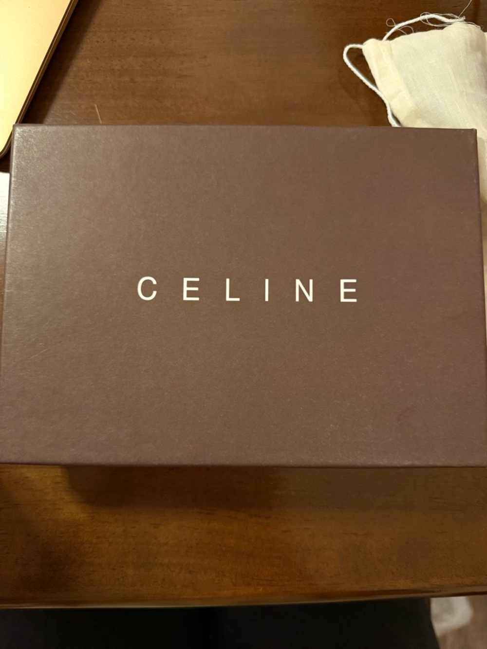 Celine Beige Monogram Canvas Wallet with Brown Leather Trim and Gold Chain - Picture 2 of 2